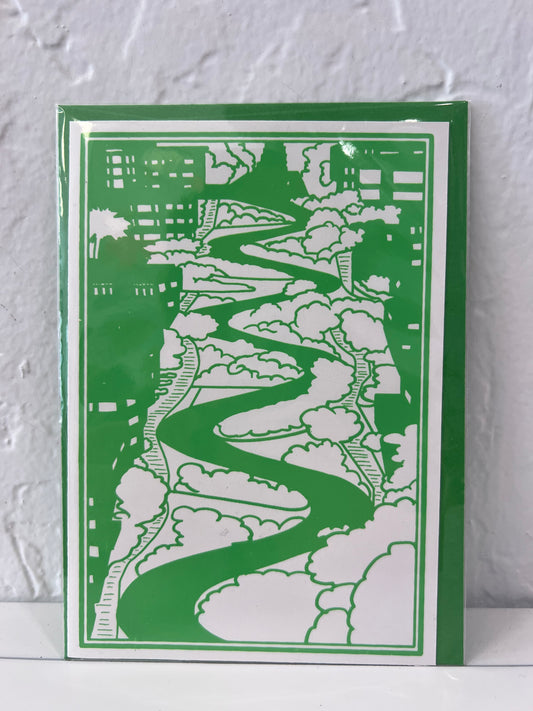 Anne Breedlove - Lombard Street A6 Card - Green