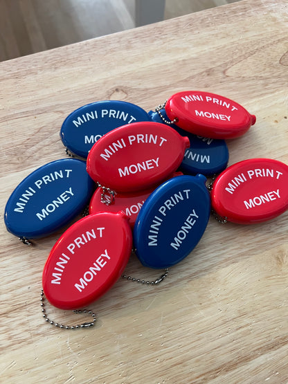 Mini Print Money Coin Purse - Blue