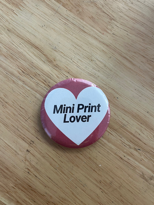 Mini Print Lover - large heart button