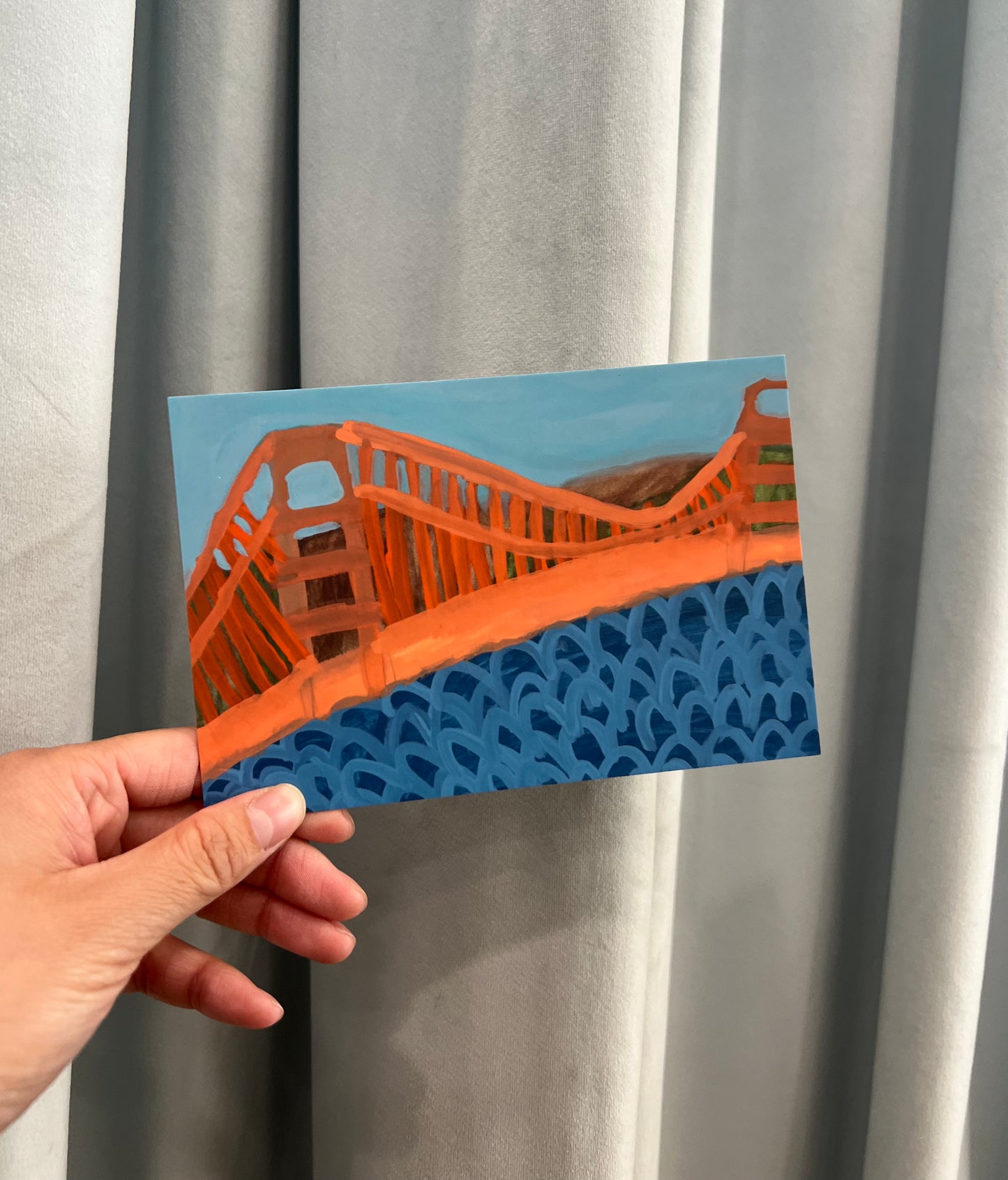 Creativity Explored x post.script. - San Francisco Golden Gate Bridge by Ian Adams postcard