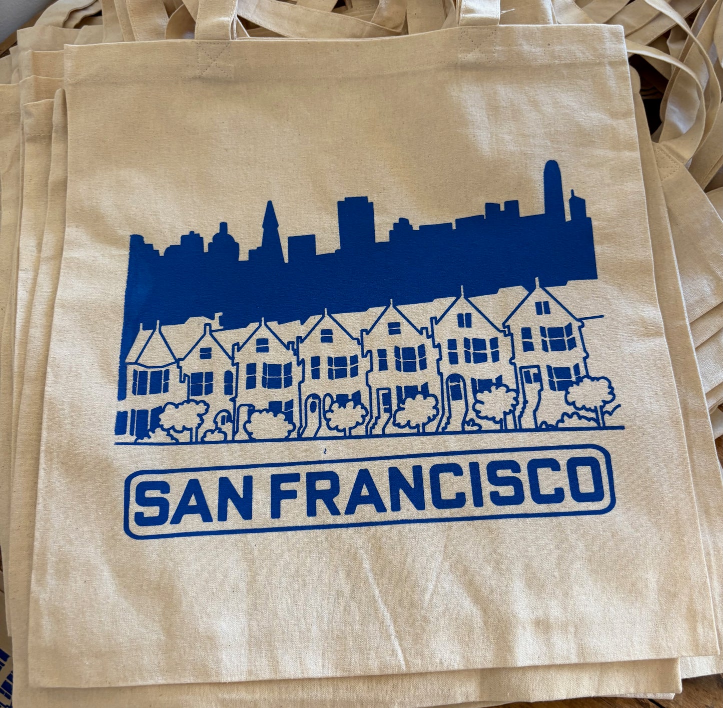 Anne Breedlove Painted Ladies Tote Blue