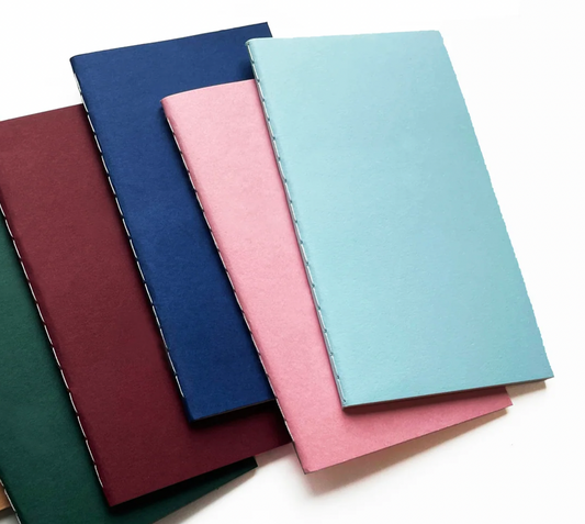 Studio Portmanteau - Blank Mini Saddle Stitch Notebooks  -  Light blue