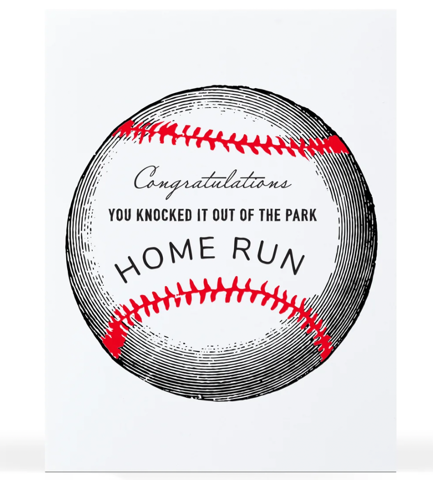 Sweet Bippy Press - Congrats Home Run Baseball Greeting Card