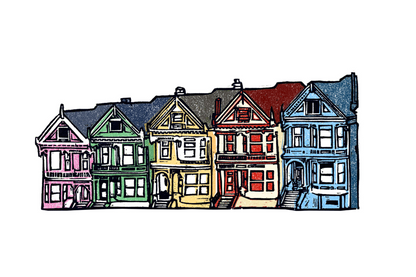 Inciardi - The Painted Ladies  8" x  10" risograph print - Exclusive - ONLINE