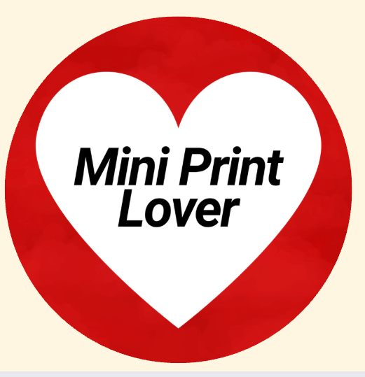 Mini Print Lover - large heart button