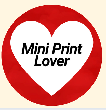 Mini Print Lover - large heart button