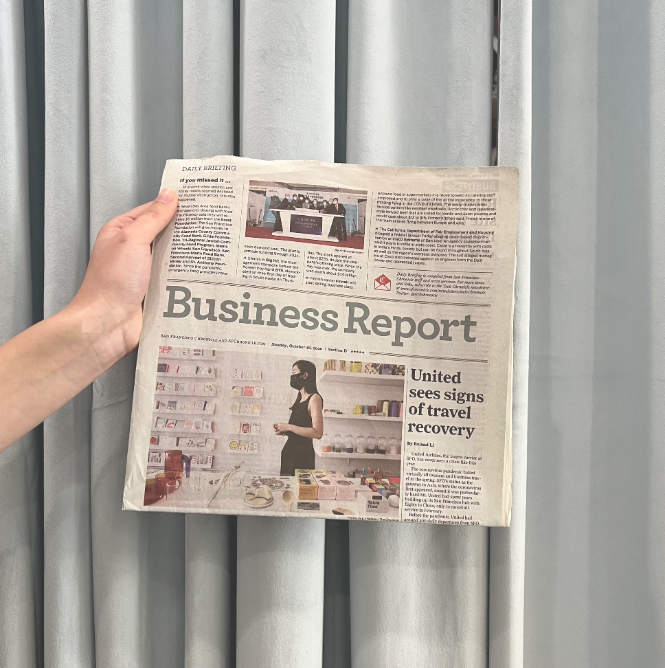 post.script. made the front page of the San Francisco Chronicle's Business Report!