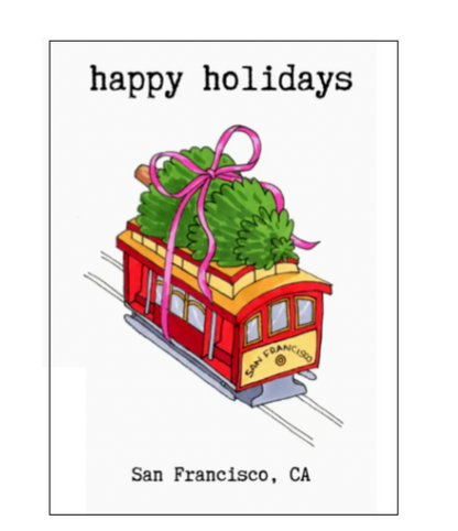 Painting With James - San Francisco Cable Car Holiday Greeting Card