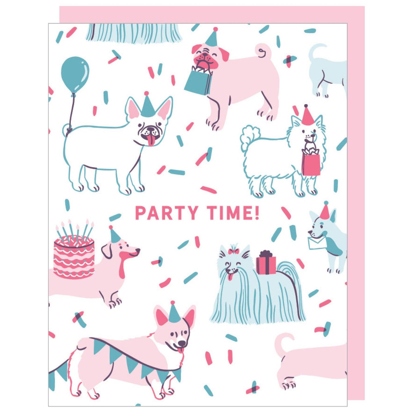 Smudge Ink - Puppy Party Birthday Card