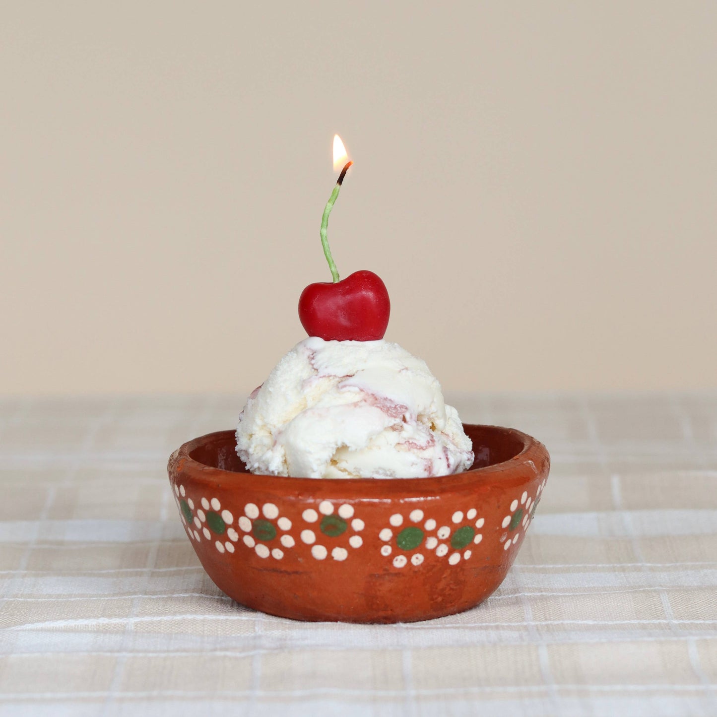 Happy Organics - Cherry Beeswax Birthday Candles: 10