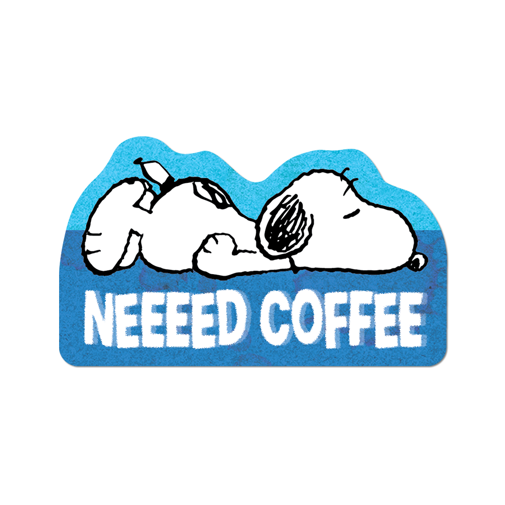 Apply Stickers - Need Coffee by Peanuts (Summer) - Die-Cut Sticker