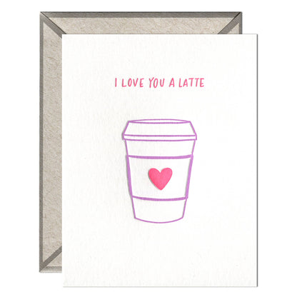 INK MEETS PAPER - I Love You a Latte - Love card - Valentine's Day card