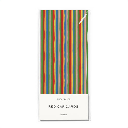 Red Cap Cards - Colorful Stripe tissue paper: 5 Sheets
