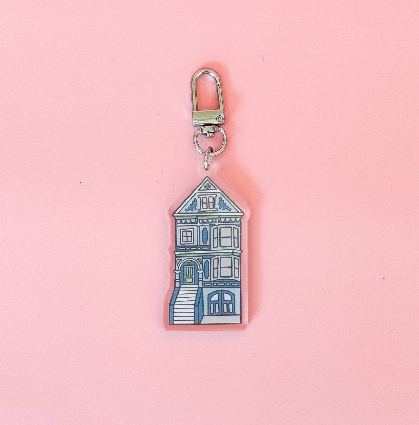 By Aleisha - Painted Lady Keychain: Blue