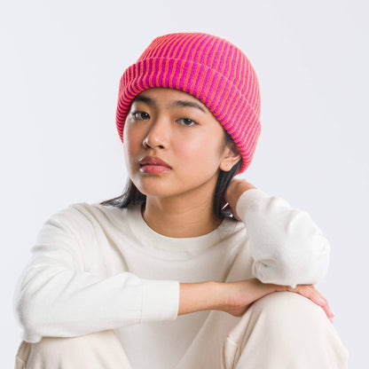 VERLOOP - Simple Rib Hat - Red Grey
