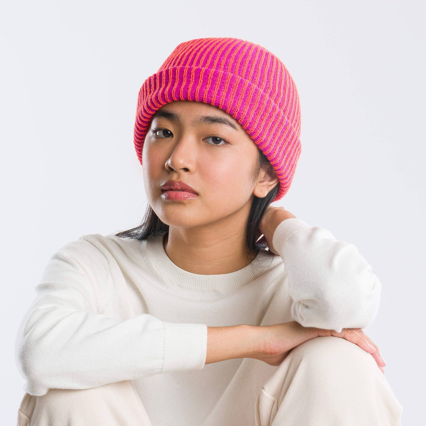 VERLOOP - Simple Rib Hat - Teal Magenta