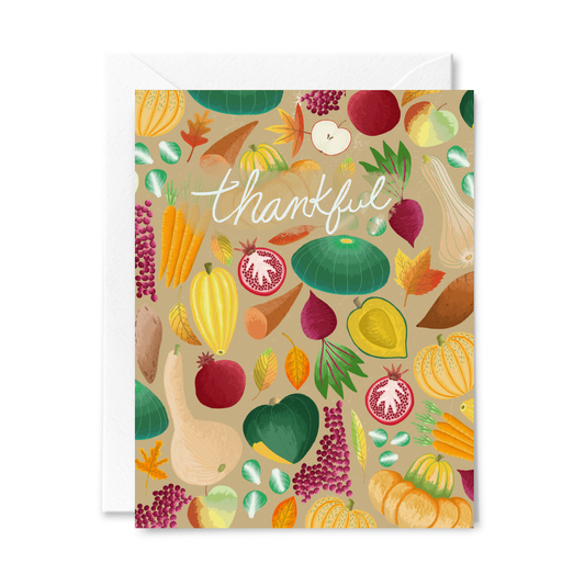 Courtney Beyer Design - Thankful Thanksgiving Greeting Card