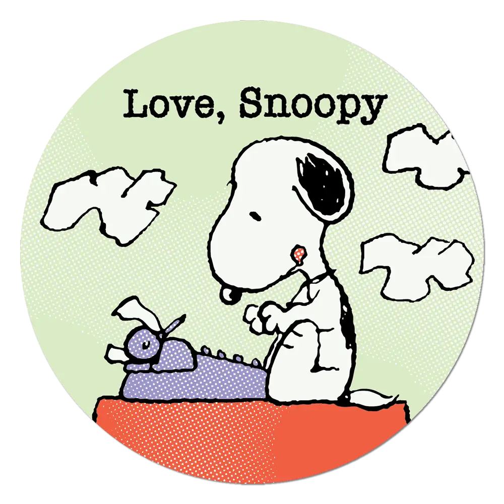 Apply Stickers - Love Snoopy Typewriter - Die-Cut Sticker (Bookish, Writer)