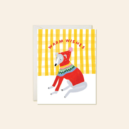 Karen Schipper - Warm Whippet - Funny Dog Christmas Holiday Card
