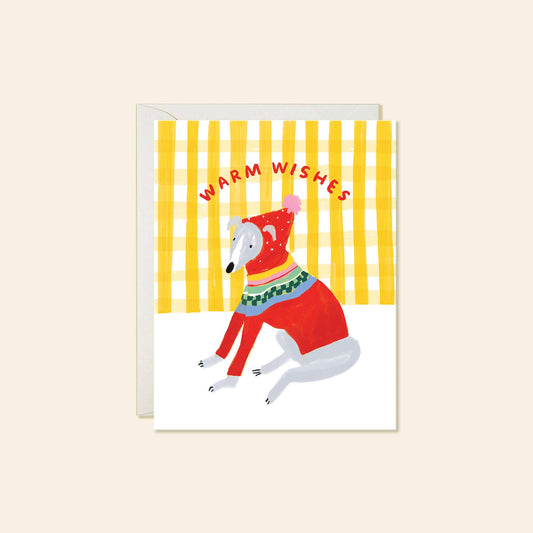 Karen Schipper - Warm Whippet - Funny Dog Christmas Holiday Card