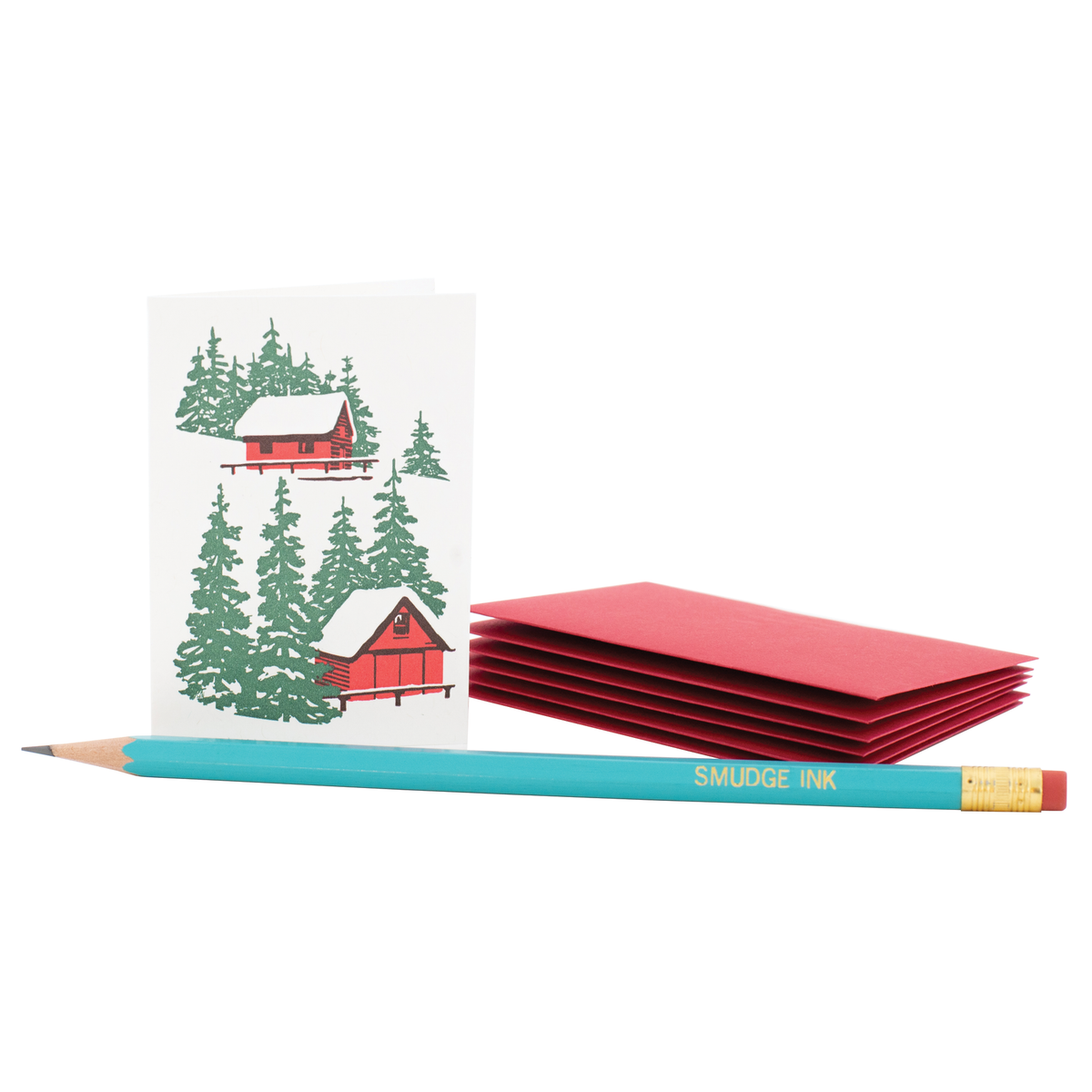 Smudge Ink - Mini Hillside Cabins Enclosure Card: Box of 6