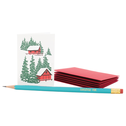 Smudge Ink - Mini Hillside Cabins Enclosure Card: Box of 6