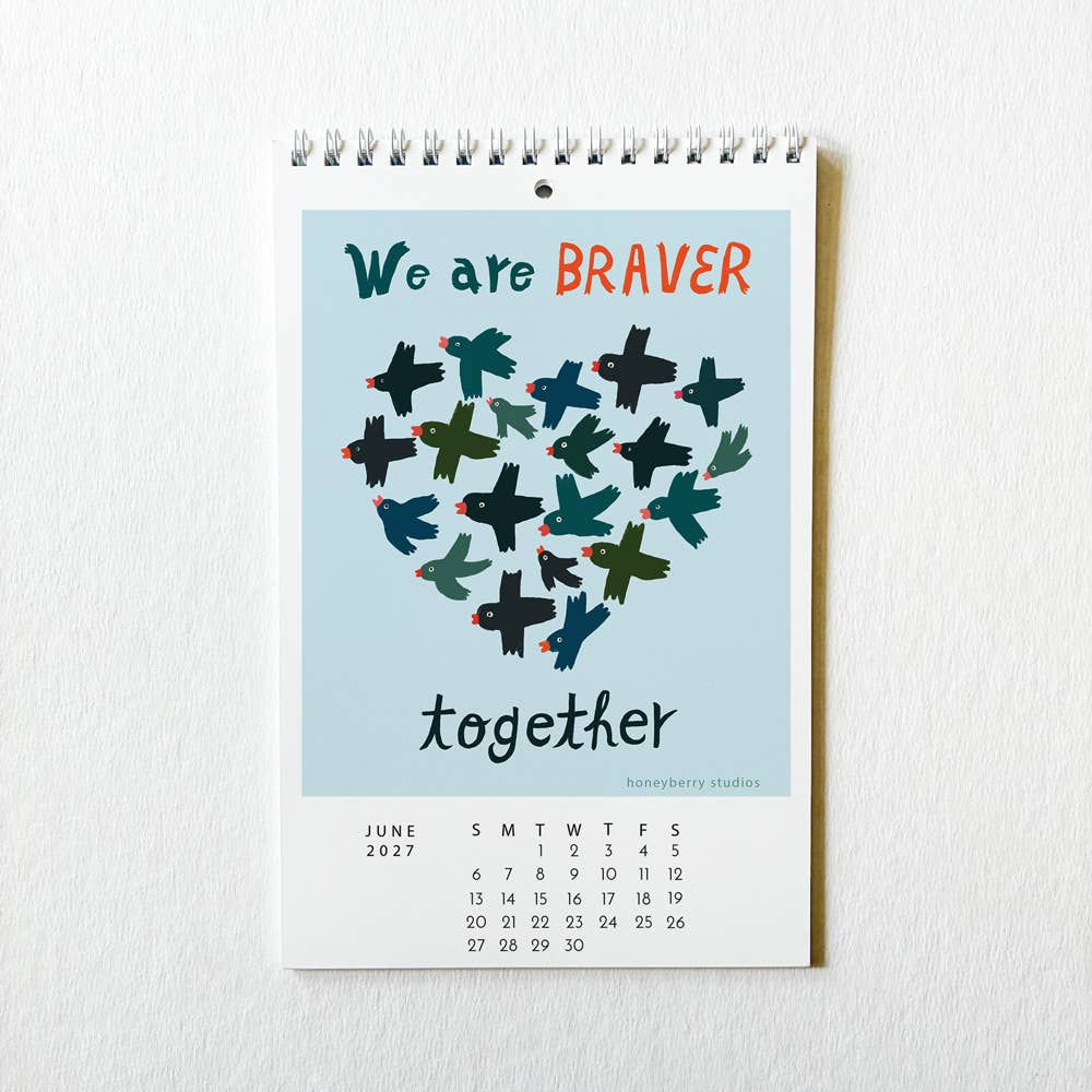 Honeyberry Studios - 2027 I Showed Up for Myself Today Monthly Wall Calendar