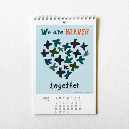 Honeyberry Studios - 2027 I Showed Up for Myself Today Monthly Wall Calendar