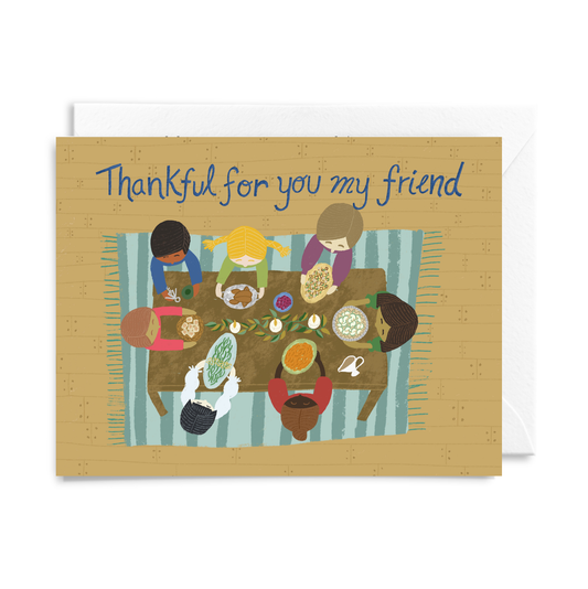 Courtney Beyer Design - Thankful Friendsgiving Thanksgiving Greeting Card