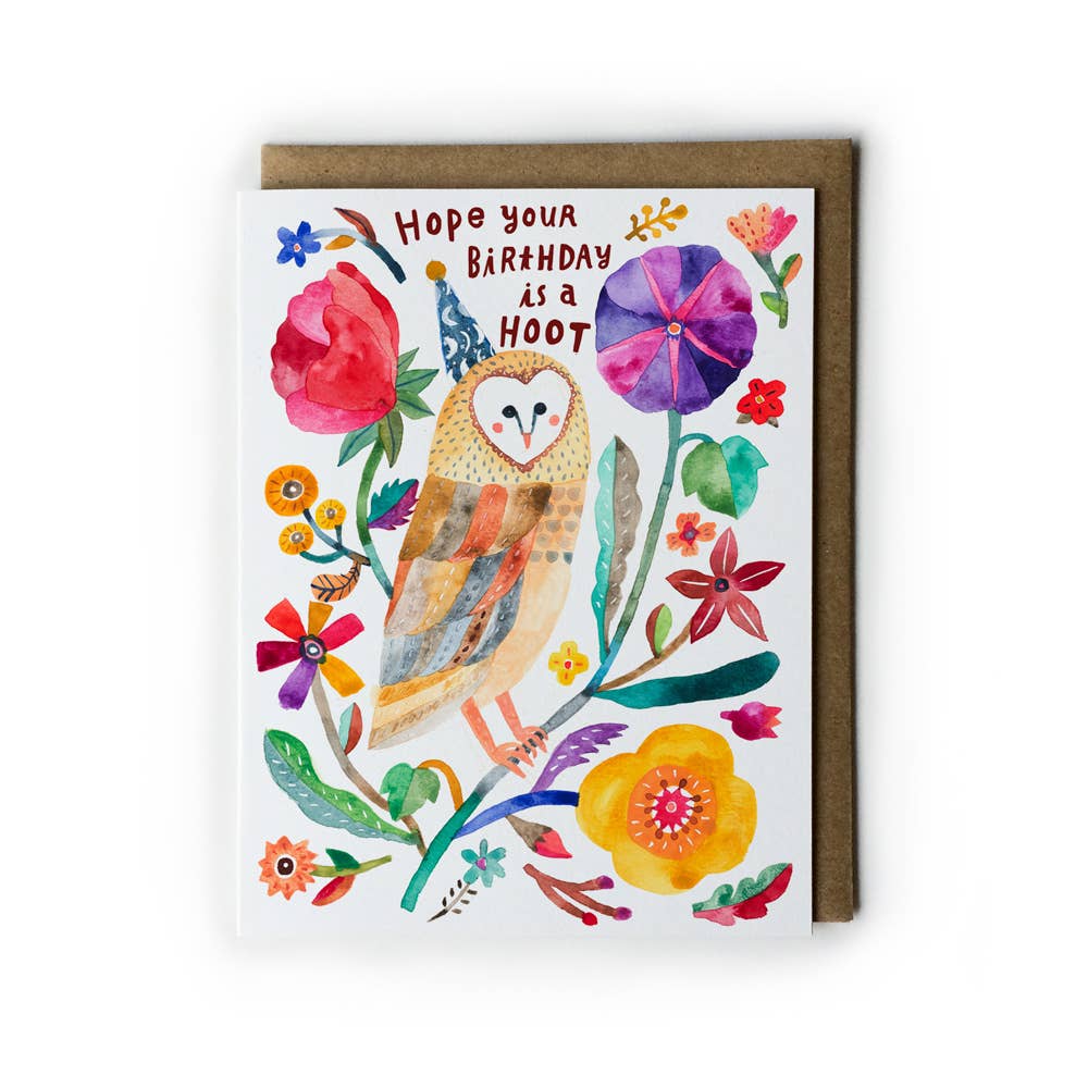 Honeyberry Studios - Barn Owl Birthday Greeting Card