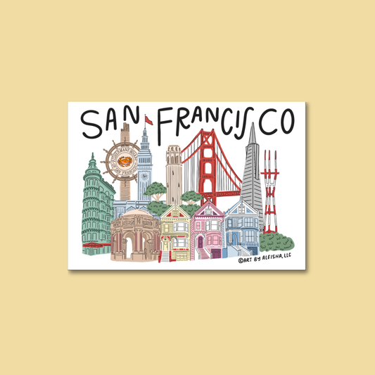 By Aleisha - San Francisco Illustrated Landmarks Magnet