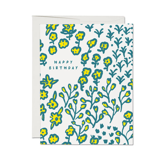 Red Cap Cards - Wildflowers greeting card: Single