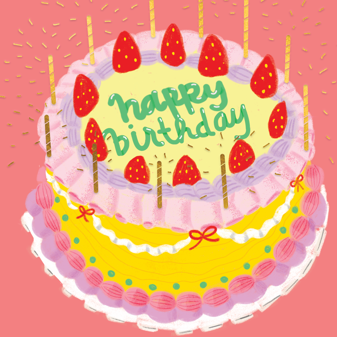 Carolyn Suzuki - ICHIGO CAKE - Birthday Card