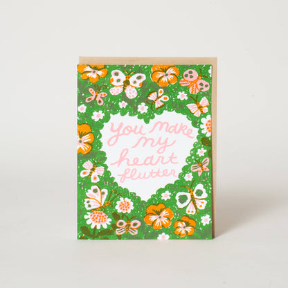 Phoebe Wahl - Butterfly Love Letterpress Greeting Card: Paper tab