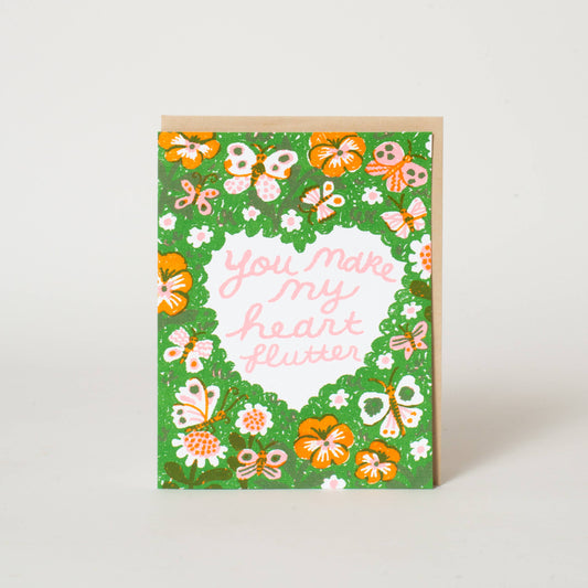 Phoebe Wahl - Butterfly Love Letterpress Greeting Card: Paper tab