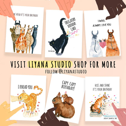 Liyana Studio - Blanket Thief Love - Funny Valentines Day Card: Not My Blanket (pink)