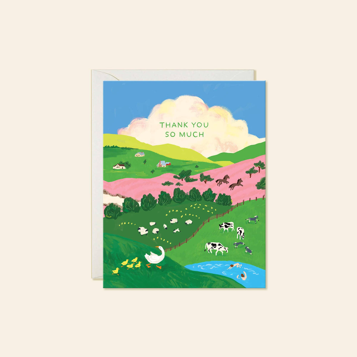 Karen Schipper - Farmland Thank You Card – Scenic Landscape Greeting Card