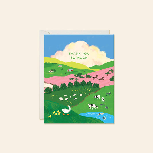 Karen Schipper - Farmland Thank You Card – Scenic Landscape Greeting Card