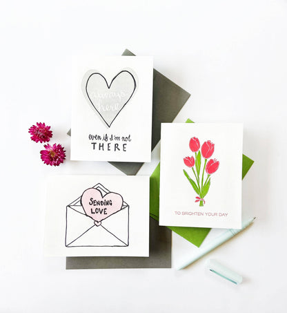 Steel Petal Press - Sending Love Envelope - Letterpress Love and Friendship Valentine Card
