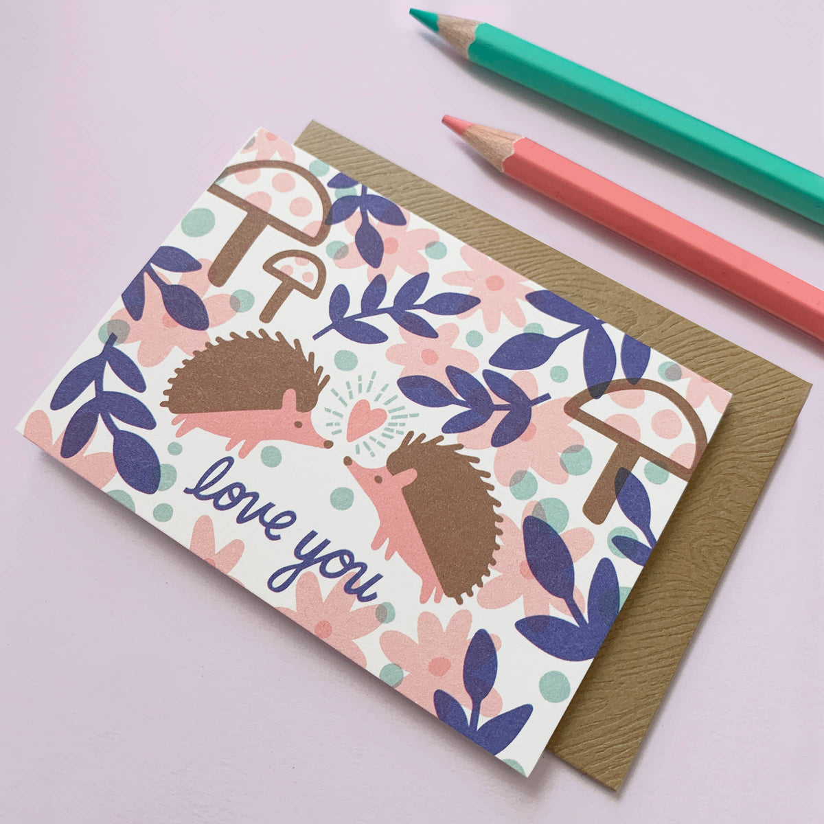 Paper Parasol Press - Hedgehog Garden Love Cute Mini Card