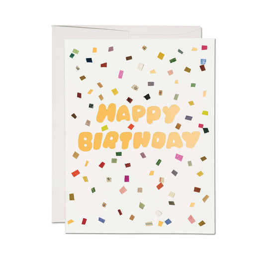 Red Cap Cards - Colorful Confetti greeting card: Single