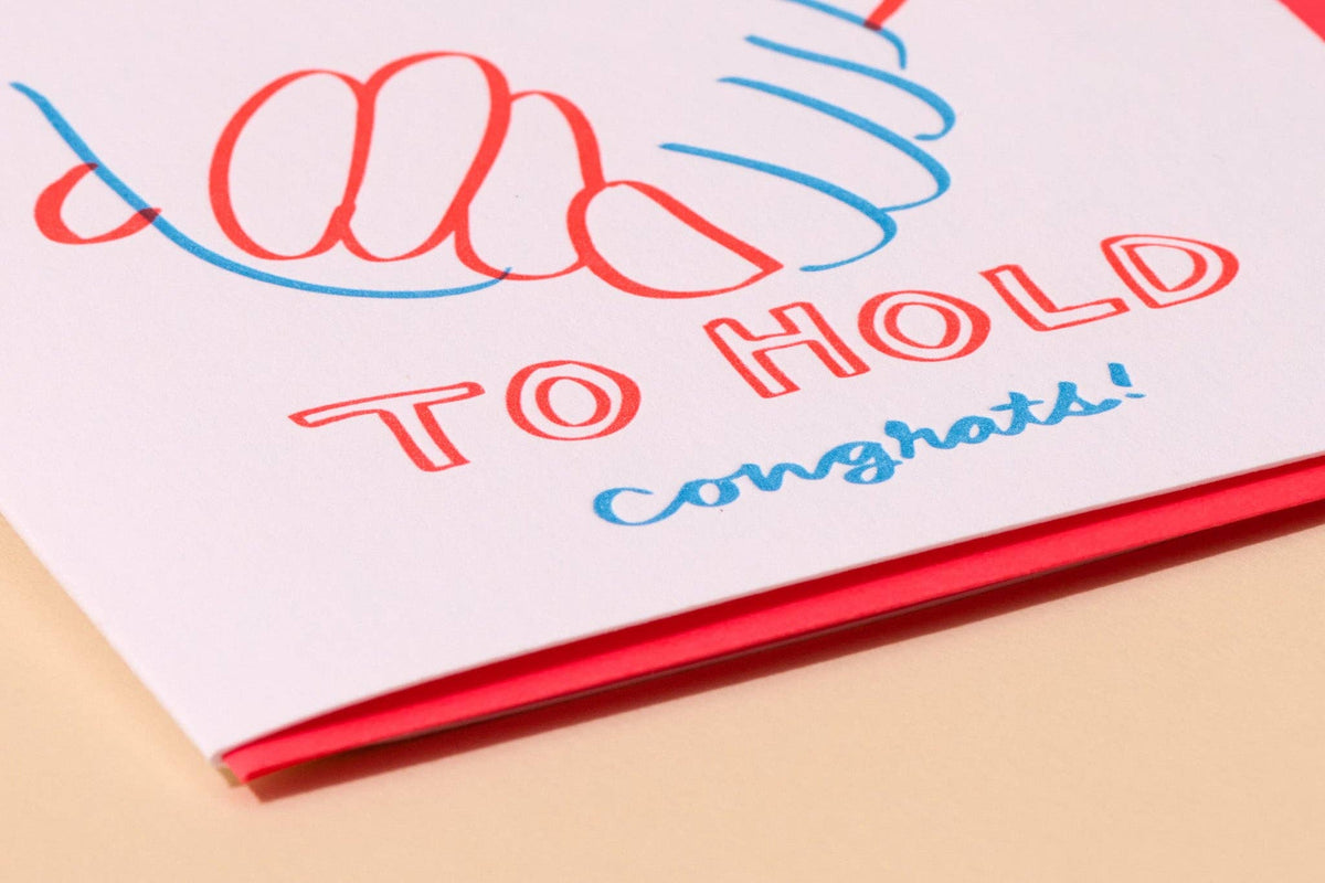 And Here We Are - Letterpress Wedding Card—To Have & To Hold (Modern, Love)