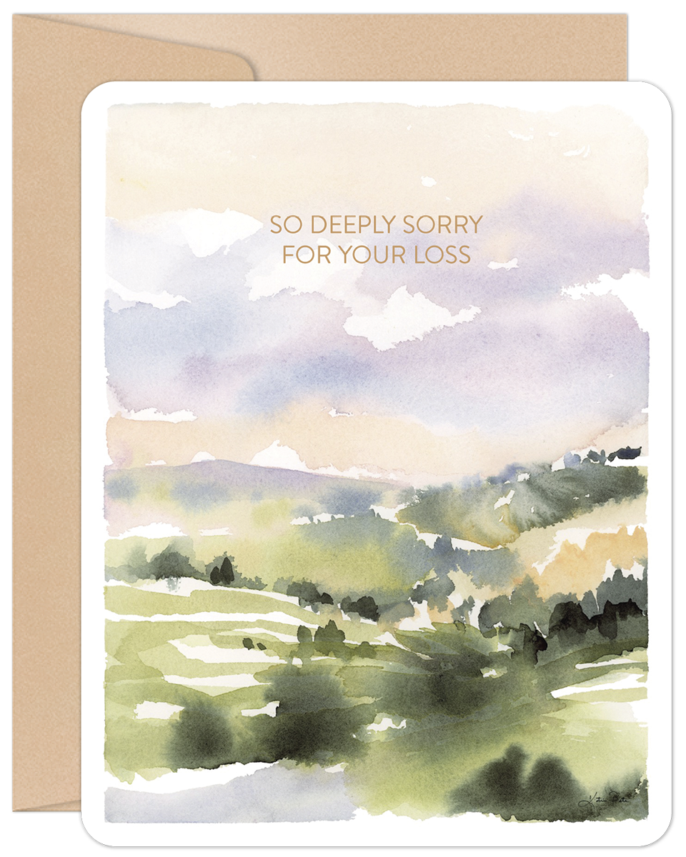 Willow & Ivy Press - Sorry for Your Loss Watercolor Landscape Sympathy Card