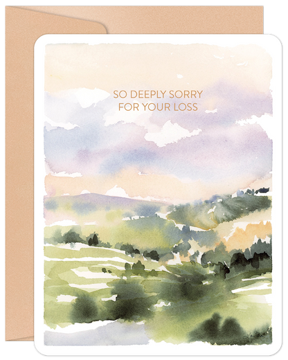 Willow & Ivy Press - Sorry for Your Loss Watercolor Landscape Sympathy Card