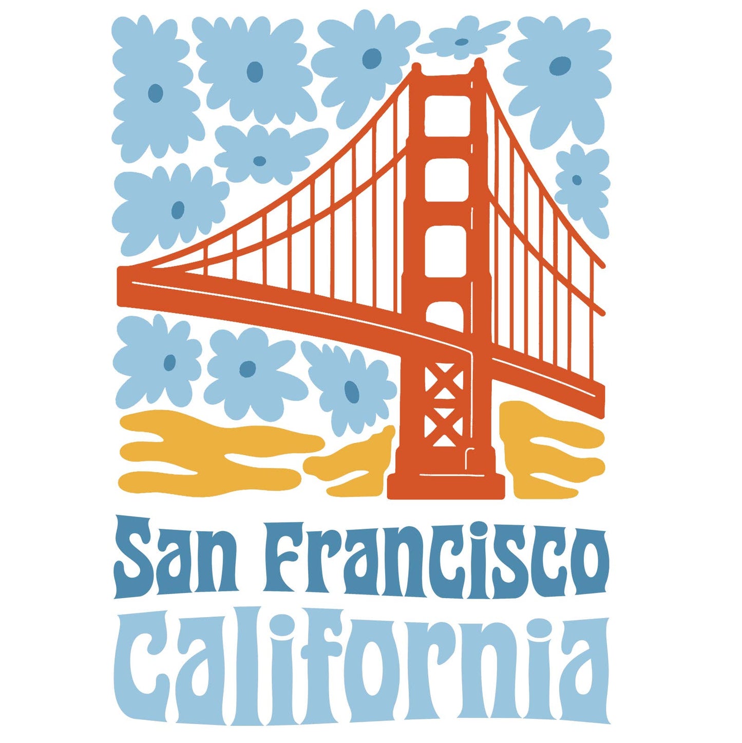 SF Mercantile - SF/CA Flower Power Flour Sack Tea Towel