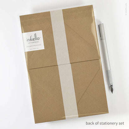 Inkello Letterpress - Stationery Set with Gingko Leaf (#472)
