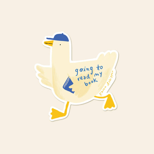 Karen Schipper - Duck Reader Sticker – Cute Book Sticker