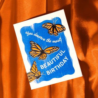 Bromstad Printing Co. - Beautiful Birthday Butterflies - Risograph Card