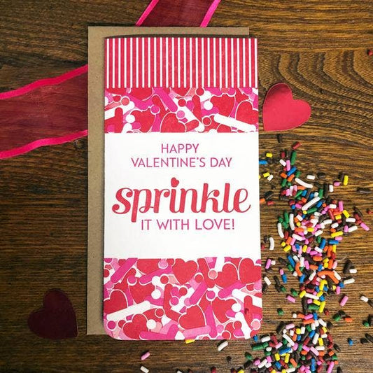 a. favorite design - Valentine sprinkle letterpress card