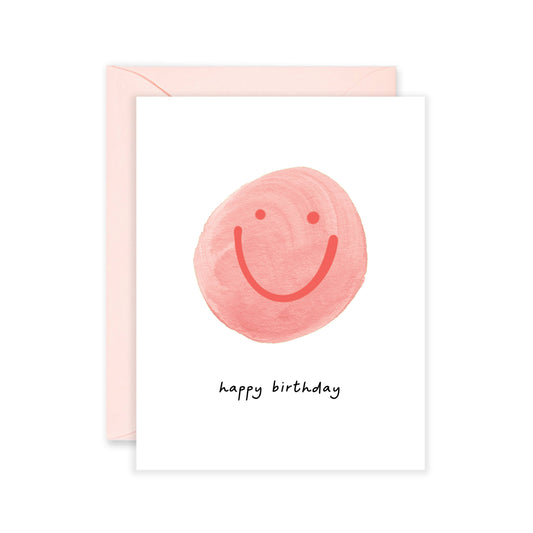 Isabella MG - Pink Smiley Happy Birthday Greeting Card